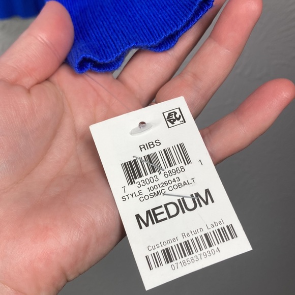 NWT Inc International Concepts Blue Ribbed Long-Sleeve Sweater Size Medi… - Picture 4 of 9